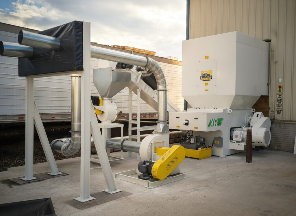 Sustainable pallet recycling system eliminating landfill costs at Blue Ridge Pallet in Virginia