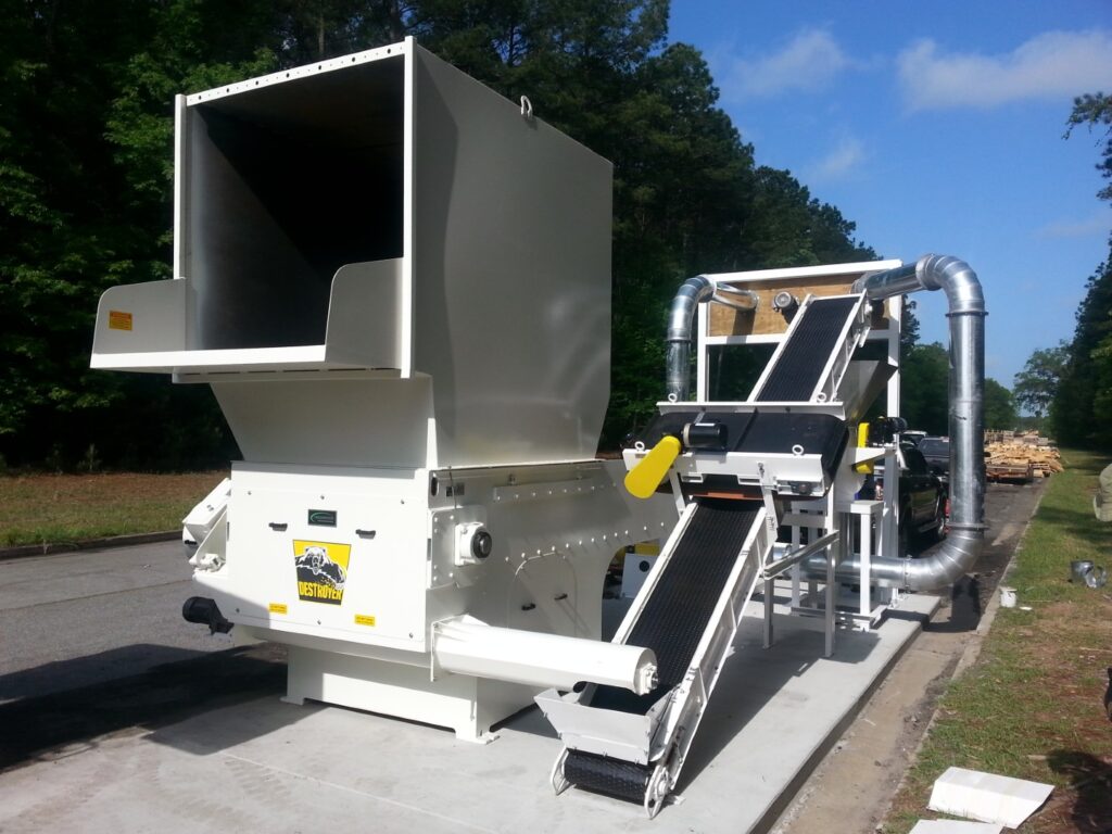 JCB manufacturing facility using Boulware Wood Waste Elimination System for pallet recycling